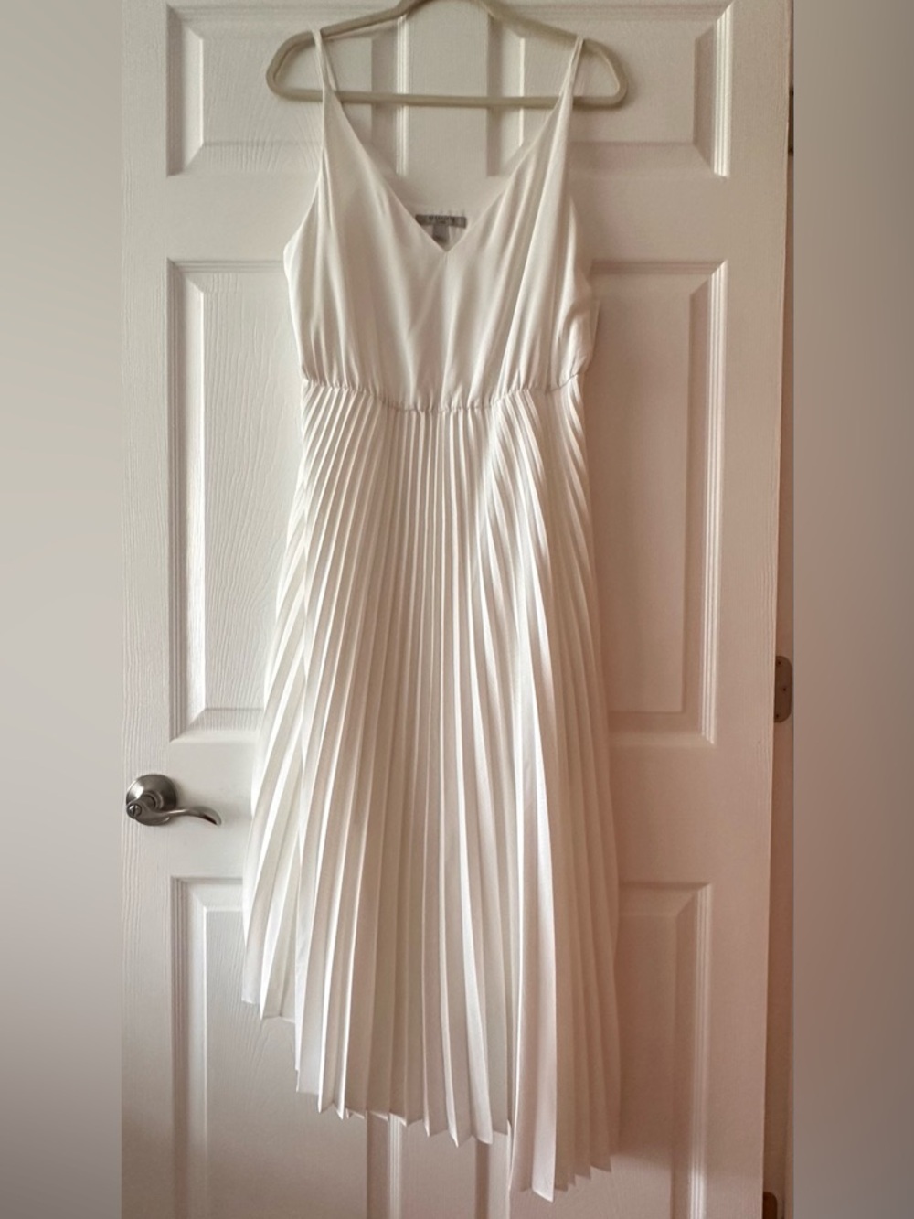 AllSaints Cream Leia Harley Sleeveless Midi Dress sz large - Picture 2 of 5